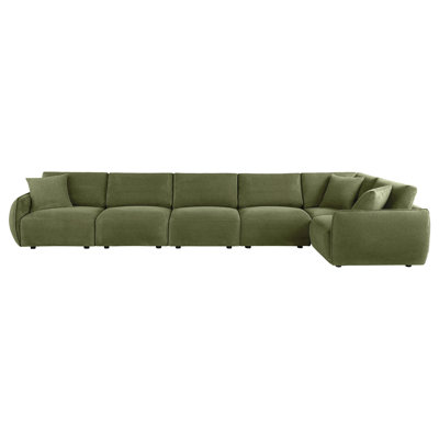 Henry 6-Piece Upholstered Modular Sectional Sofa Green