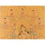 Thangka vert peint à la main avec protection Tara - H 27,6 po x l 18,9 po, art mural tibétain avec feuille d'or véritable 24 carats