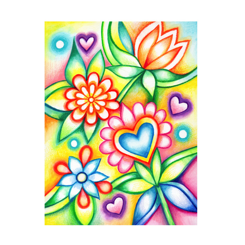 Sandra Rede, art floral abstrait sur toile 3, H 32 po x l 24 po