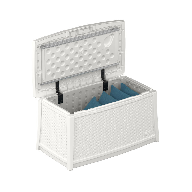 Ice Cube White Plastic Outdoor Coffee Table with Storage