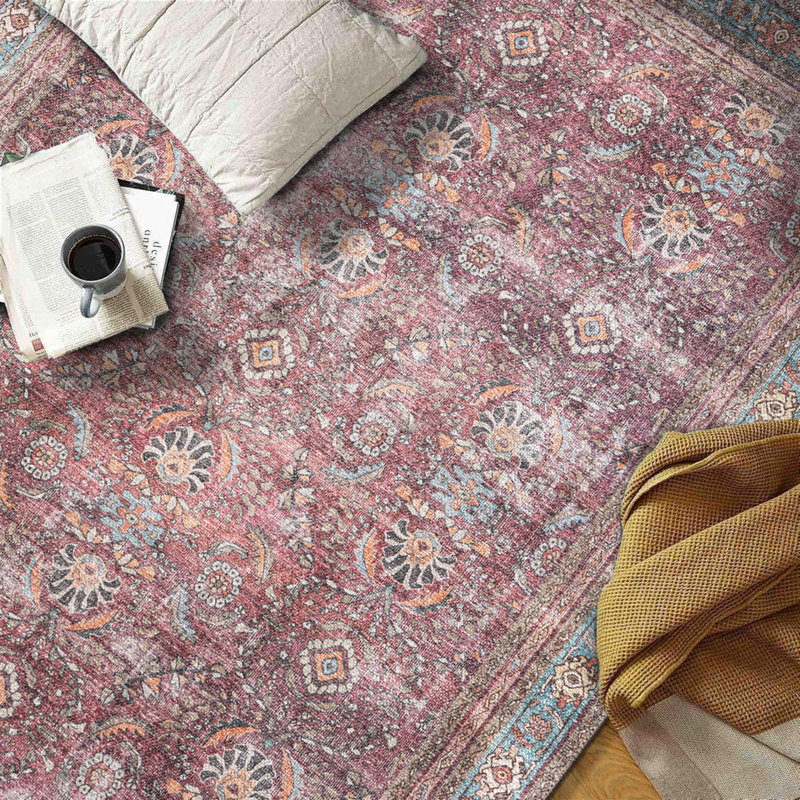 Tapis délavé délavé à la machine, Rectangle 5 pi x 7 pi