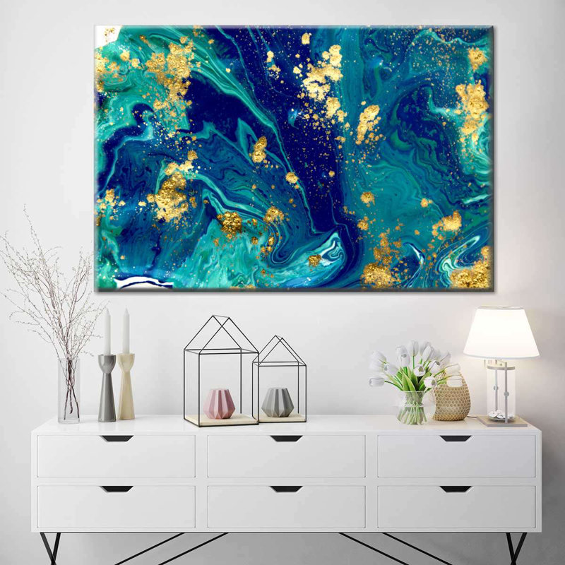 Liquid Marble Canvas Print, 30" H x 45" W x 1.25" D