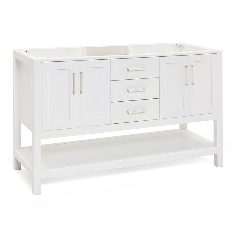 60'' W Double Bathroom Vanity Base, White