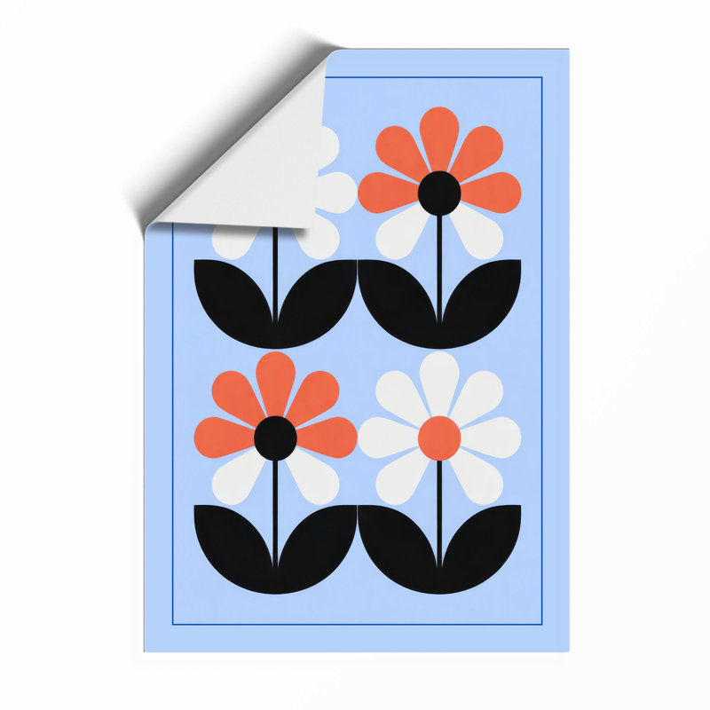 Four Modernist Blooms Mid-Century - Framed Print, Unframed, A1 - 84.1 x 59.4 cm