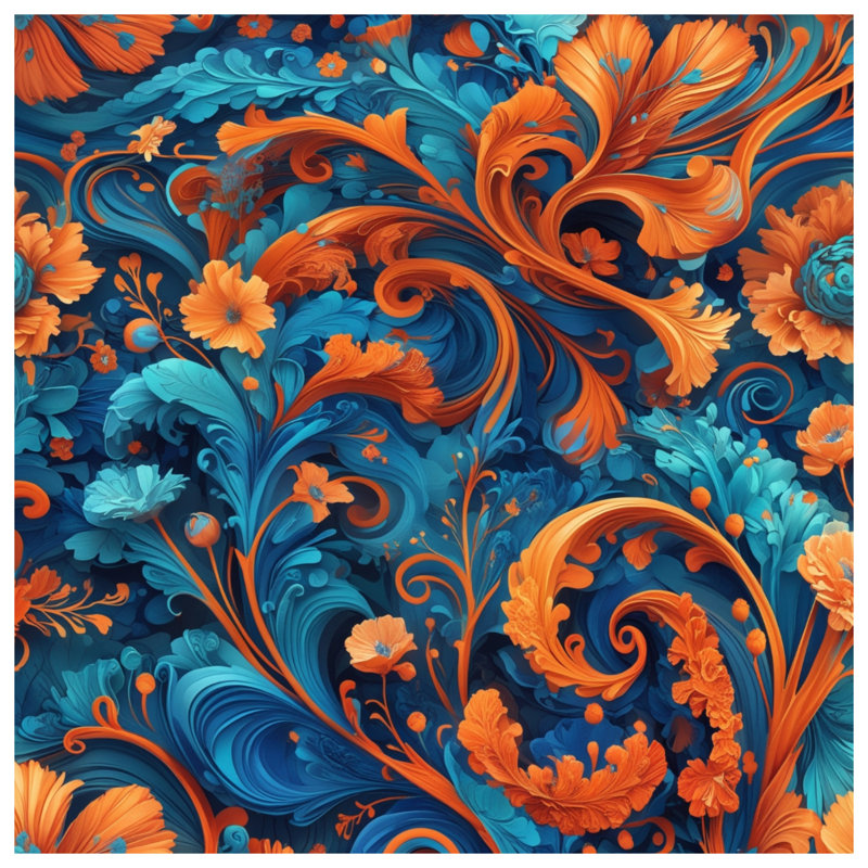 Ornate Floral Swirls Double Sided Throw Pillows, 20 x 20 inches