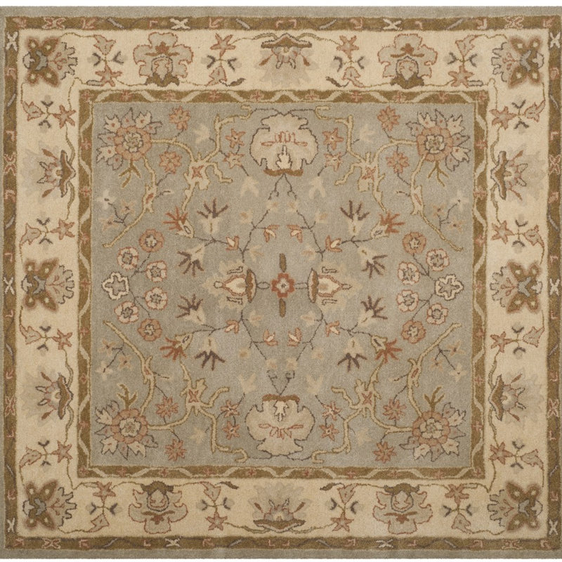 Otwell Hand Tufted Wool Oriental Rug, Square 6'