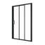 Porte de douche coulissante encadrée à 3 panneaux l 48 po x H 70 po - Verre trempé et cadre noir mat-124881550