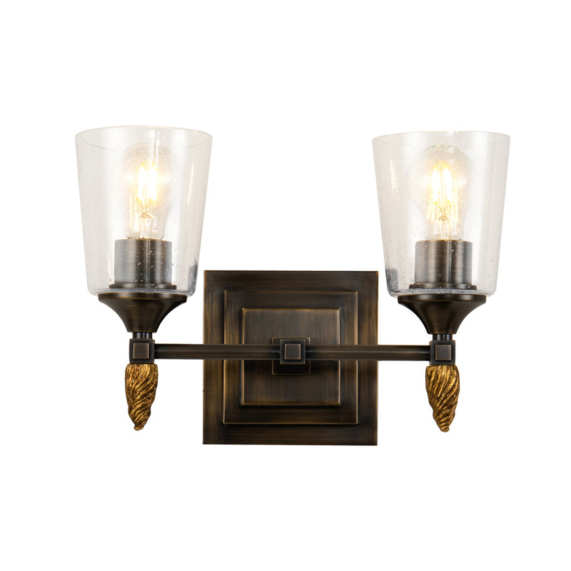 Ensemble de meuble-lavabo 2 lumières Stidham Vetiver, Bronze/Doré
