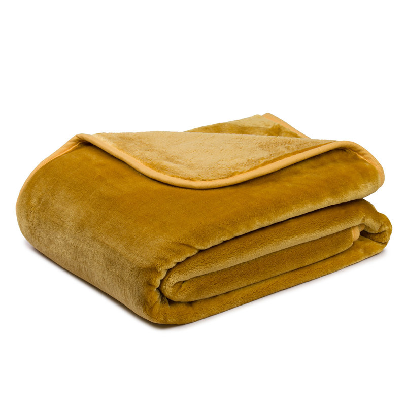 Throw Blanket, W240 x L220cm, Mustard