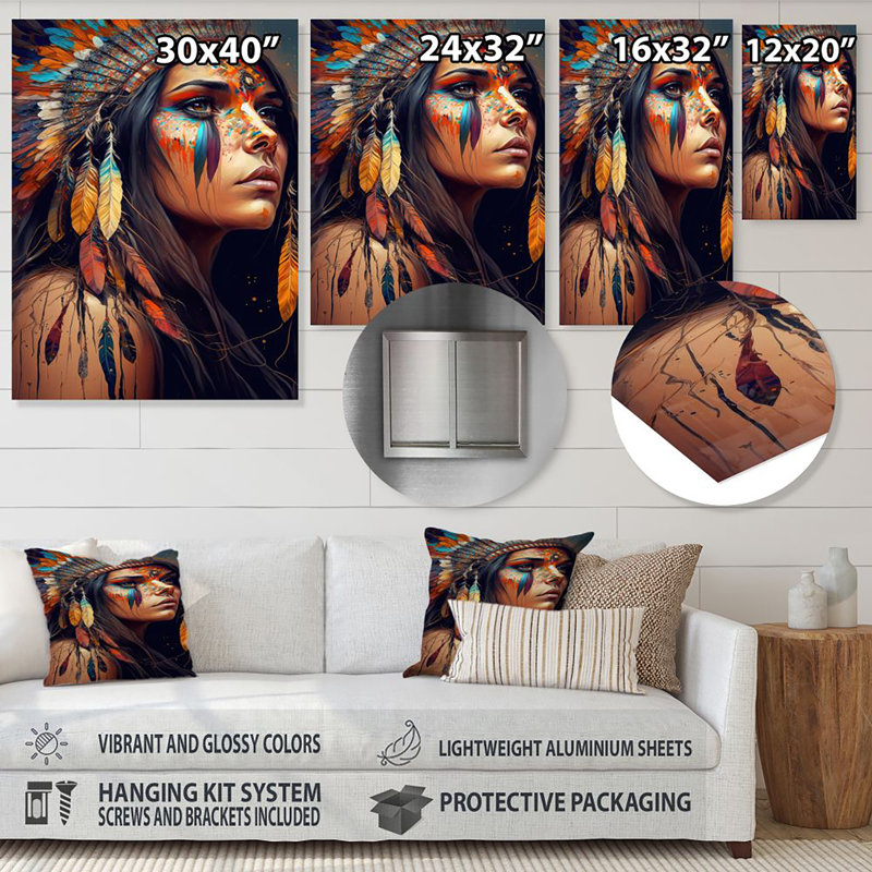 Décoration murale colorée en métal Glamour, H 32 po x l 24 po