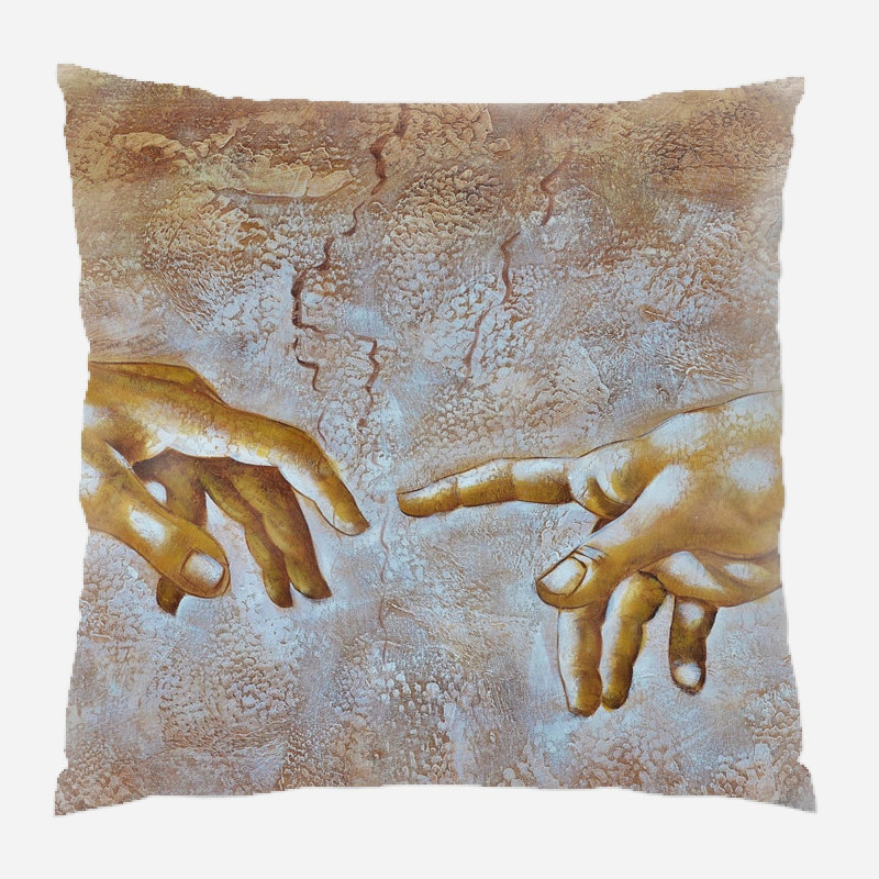 Coussin décoratif painting Duell, Microsuède, Intérieur