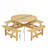 Outdoor 8 Person Round Picnic Table With 4 Built-In Benches-1261344351