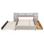 Lit plateforme tapissier avec lampes de lecture, tiroirs, lit gigogne et tablettes-665787051