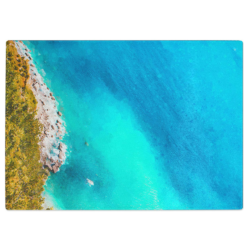Tempered Glass Coast of Cinque Terre in Italy Chopping Board, 28.5 cm W x 20 cm L