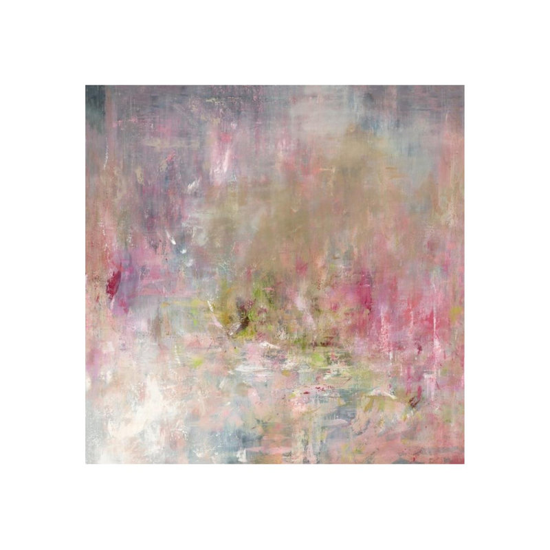 Blush Garden Painting by Beverly Fuller, Glass Coat, 30" H x 30" W