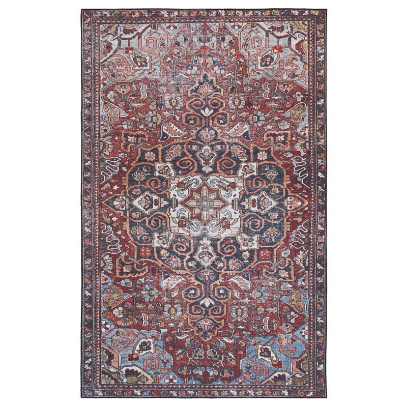 Tapis rouge / bleu Ziebarth 138 M / W S / R, Rectangle 6 pi x 9 pi