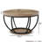 31" Round Industrial Coffee Table, 2-Tier Storage, Modern Wood & Black Metal Accent Center Table For Living Room, Home Office | Gift Idea-888217570