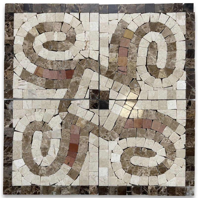 Carreau de mosaïque en marbre 4 po x 4 po