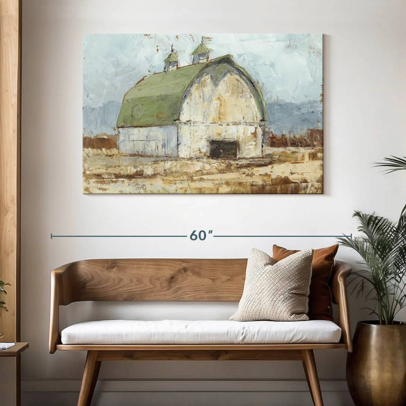 Lilie Whitewashed Barn II, 32" H x 48" W