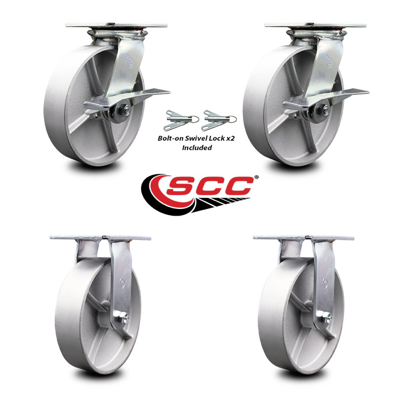 4-Piece Semi Steel Caster Set