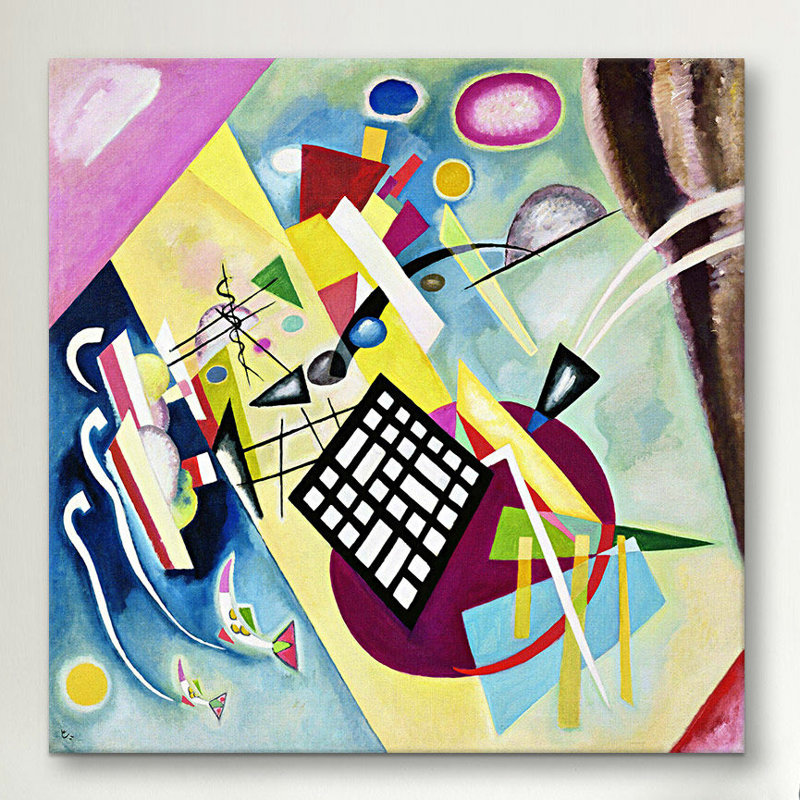 « black grid » par wassily kandinsky,, reproduction d’art sur toile, H 18 po x l 18 po x P 1,5 po, Toile avec cadre noir