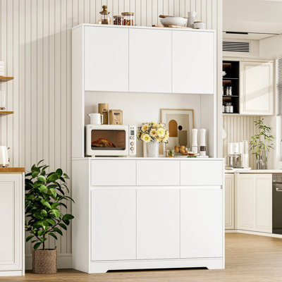 Étagère de boulanger de qualité supérieure de 70,9 po avec station de charge, lumières DEL et tablettes réglables - votre solution de rangement de cuisine tout-en-un