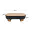 Table basse 43,7 elliptique avec rangement caché, placage en bois massif, noir classique