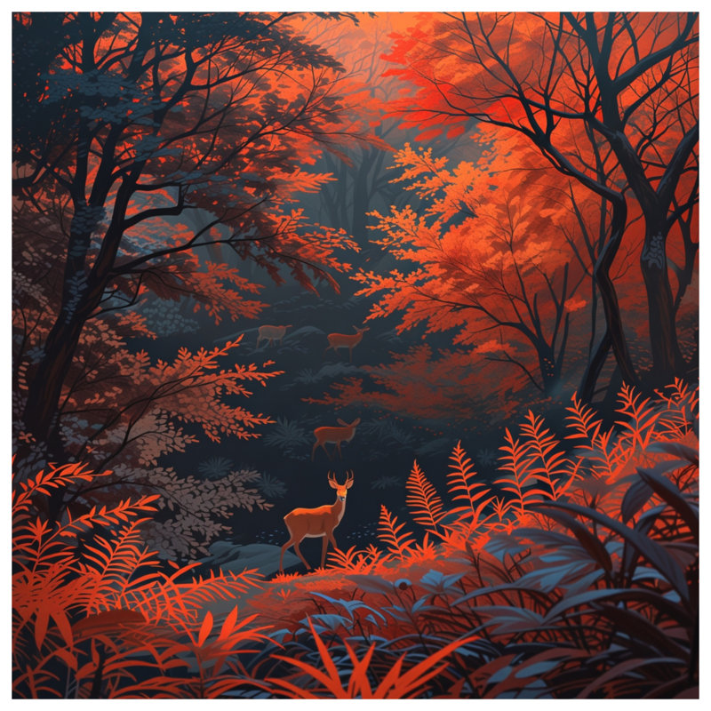 Coussins décoratifs Autumn Forest Deer, 16 x 16 inches