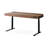 Nut-brown + Black Rectangular Hight adjustable Solid Wood + Steel with 2 drawers desk-107971799