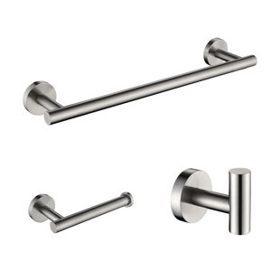 4-Pieces Bathroom Accessories Set, Stainless Steel Bathroom Hardware Set, Bath Towel Bar Set, Towel Racks for Bathroom Wall Mounted