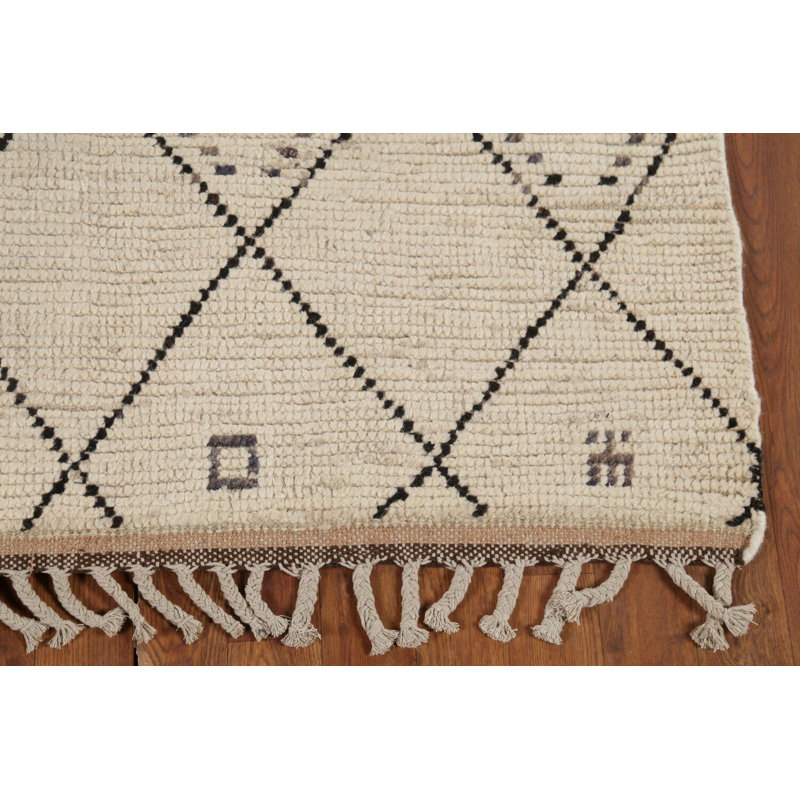 Tapis oriental marocain à motif treillis 4 x 7