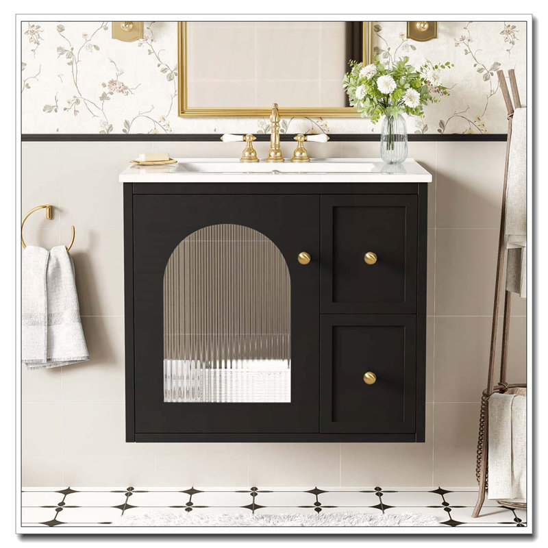 Ensemble de meuble-lavabo 24 "24", Noir