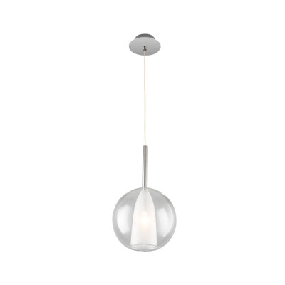 Elegant Scandinavian Chandelier, 9.8 in Diameter x 47.2 in Height | Metal Body with Glass Cap, 1 x E14 40W Socket (Bulb Not Included) | Stunning Transparent Design, Perfect for Modern Living Spaces