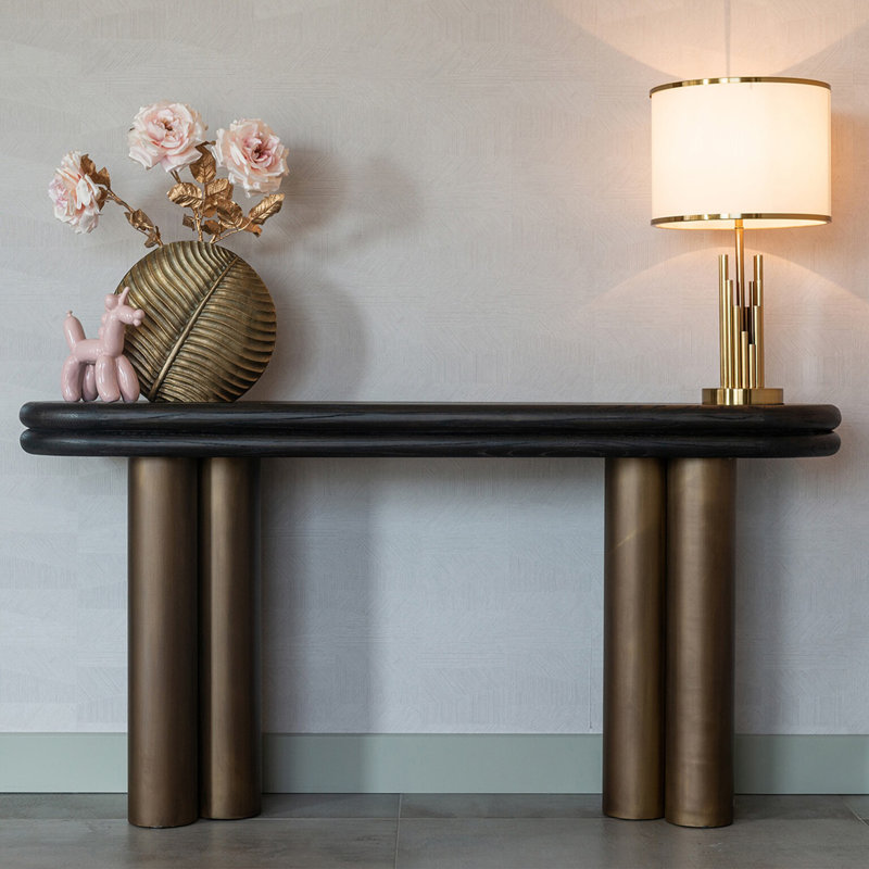 Macaron 63'' Solid Wood Top Console Table