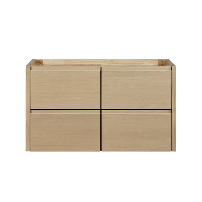 Ariel West 36 Inch Wall-Mounted Single Sink Base Cabinet in Natural Oak