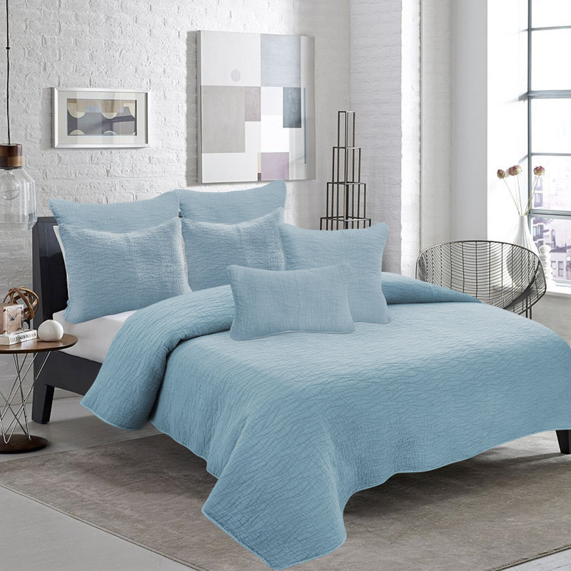 Carson Cotton Reversible Throw Pillow, Blue
