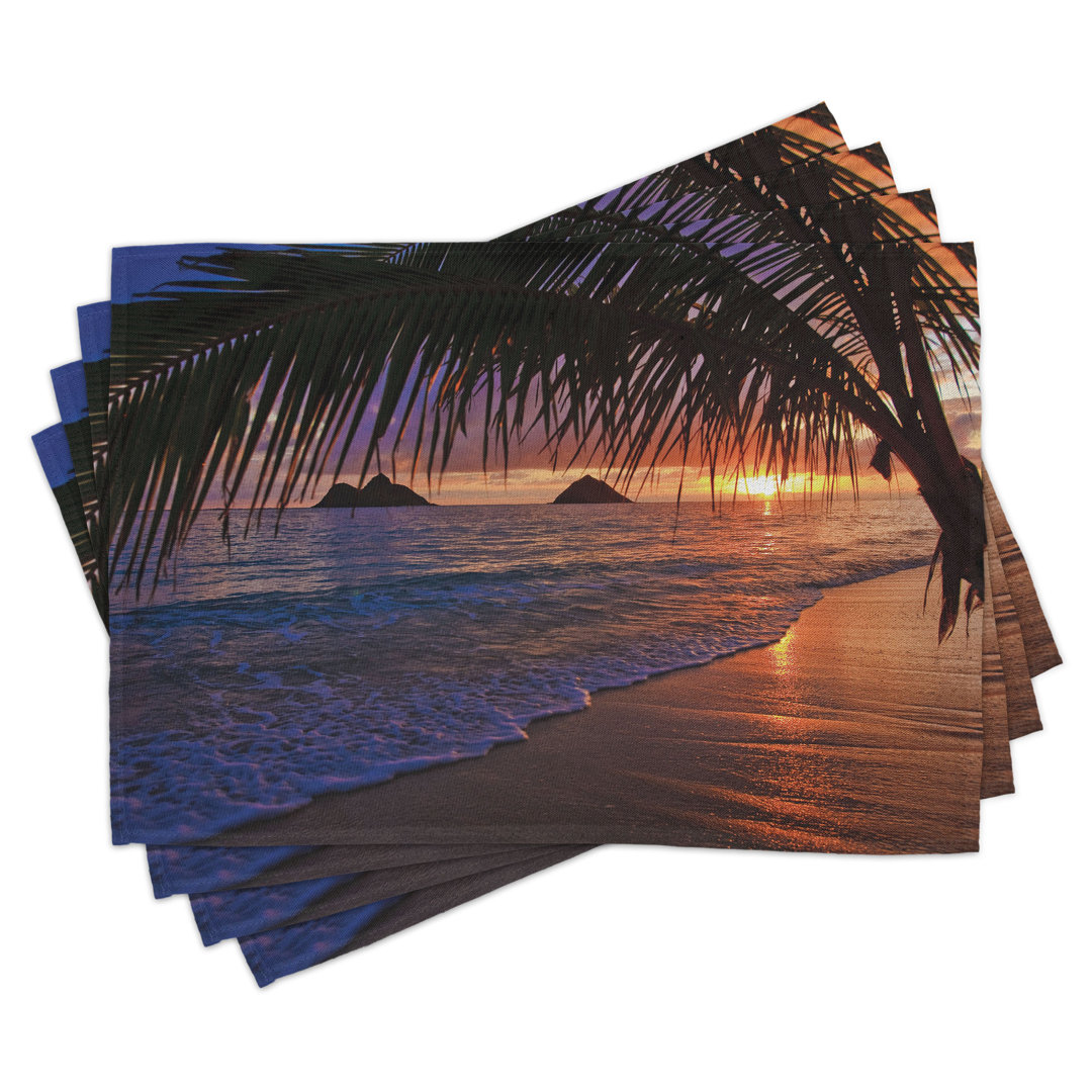 Platzdeckchen 4er-Set, Pacific Sunrise Lanikai, Purple Umber