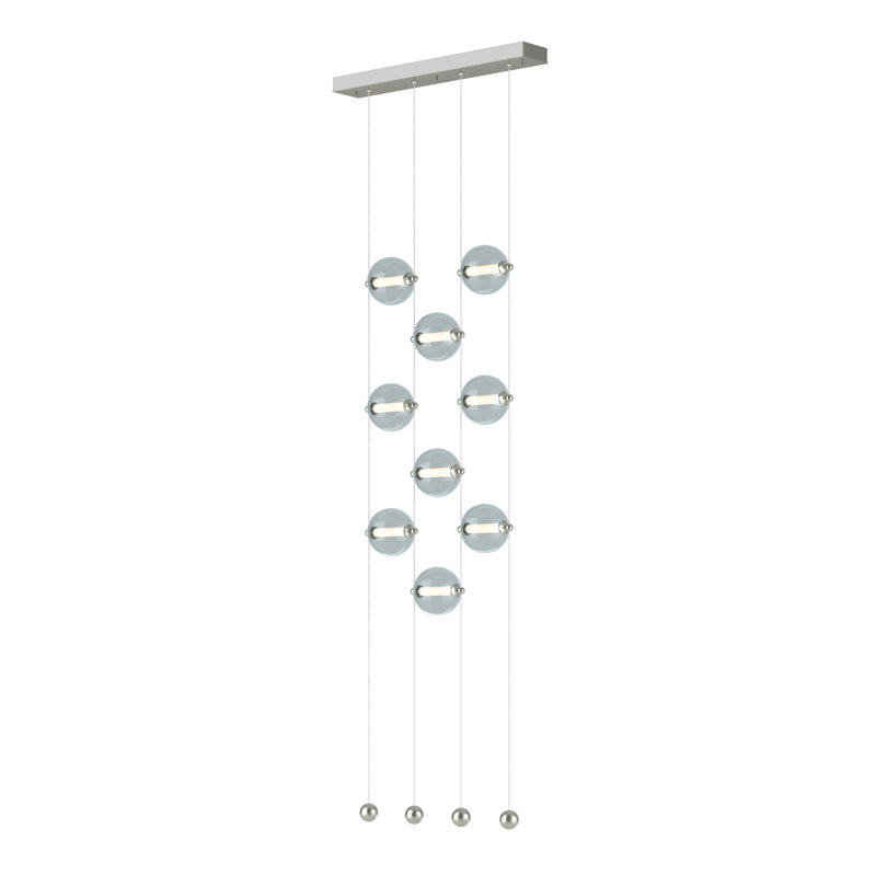 Abacus 9 - Light Cluster Globe LED Pendant, Cool Gray, Sterling