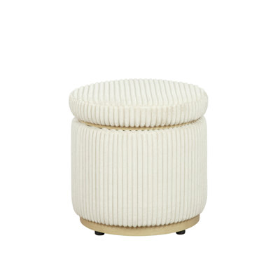 Thurleigh Round Sherpa Ottoman with Storage