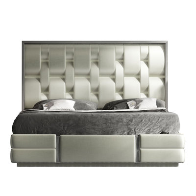 Vegan Leather Panel Bed