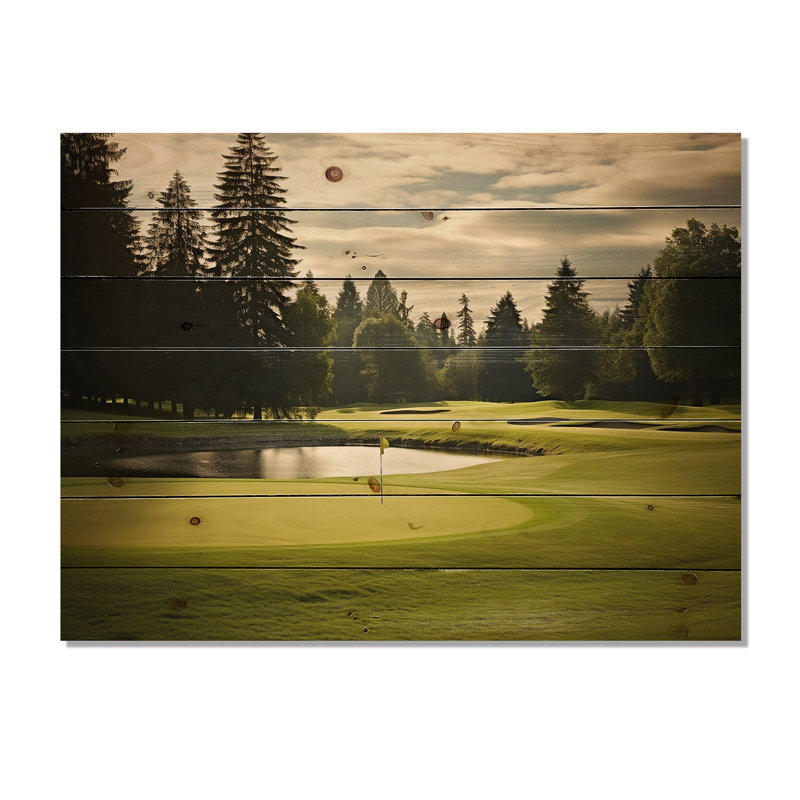 Greti - Impression sur bois de sport sur bois de pin naturel, H 30 po x l 40 po