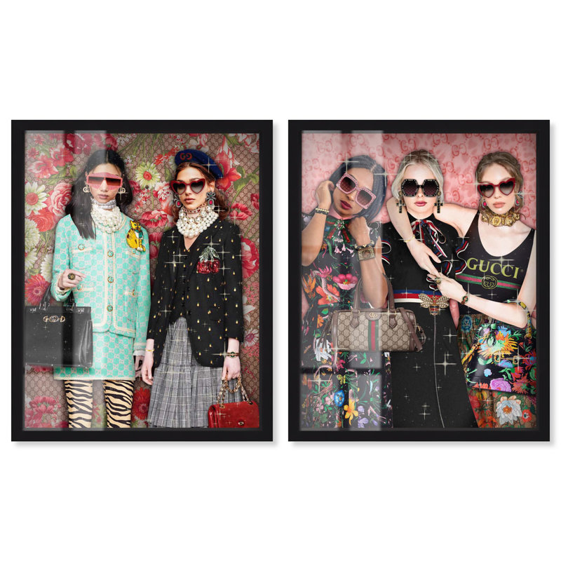 Glamour Parisian Florals, H 21 po x l 17 po, Structure noire