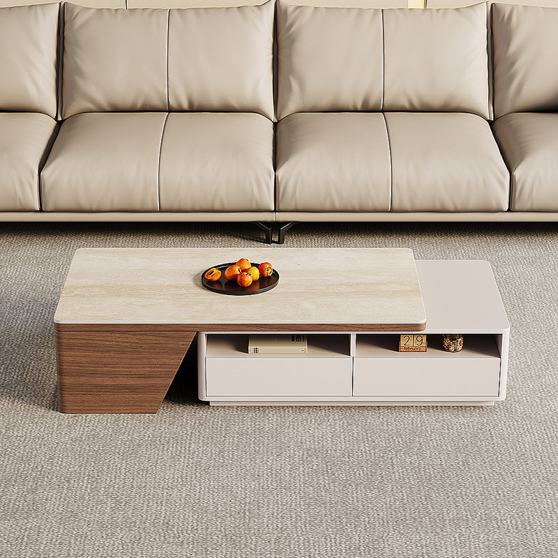 Modern minimalist retractable coffee table