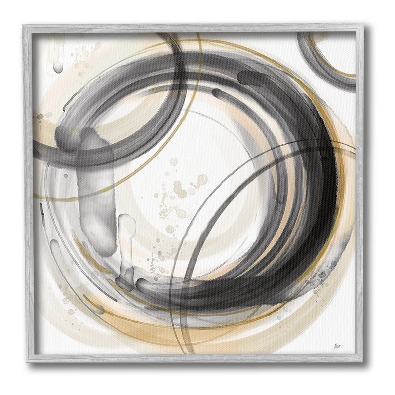 "Cadre photo simple cercles concentriques neutres" par Nan sur toile, Estampe numérique Farmhouse, H 12 po x l 12 po