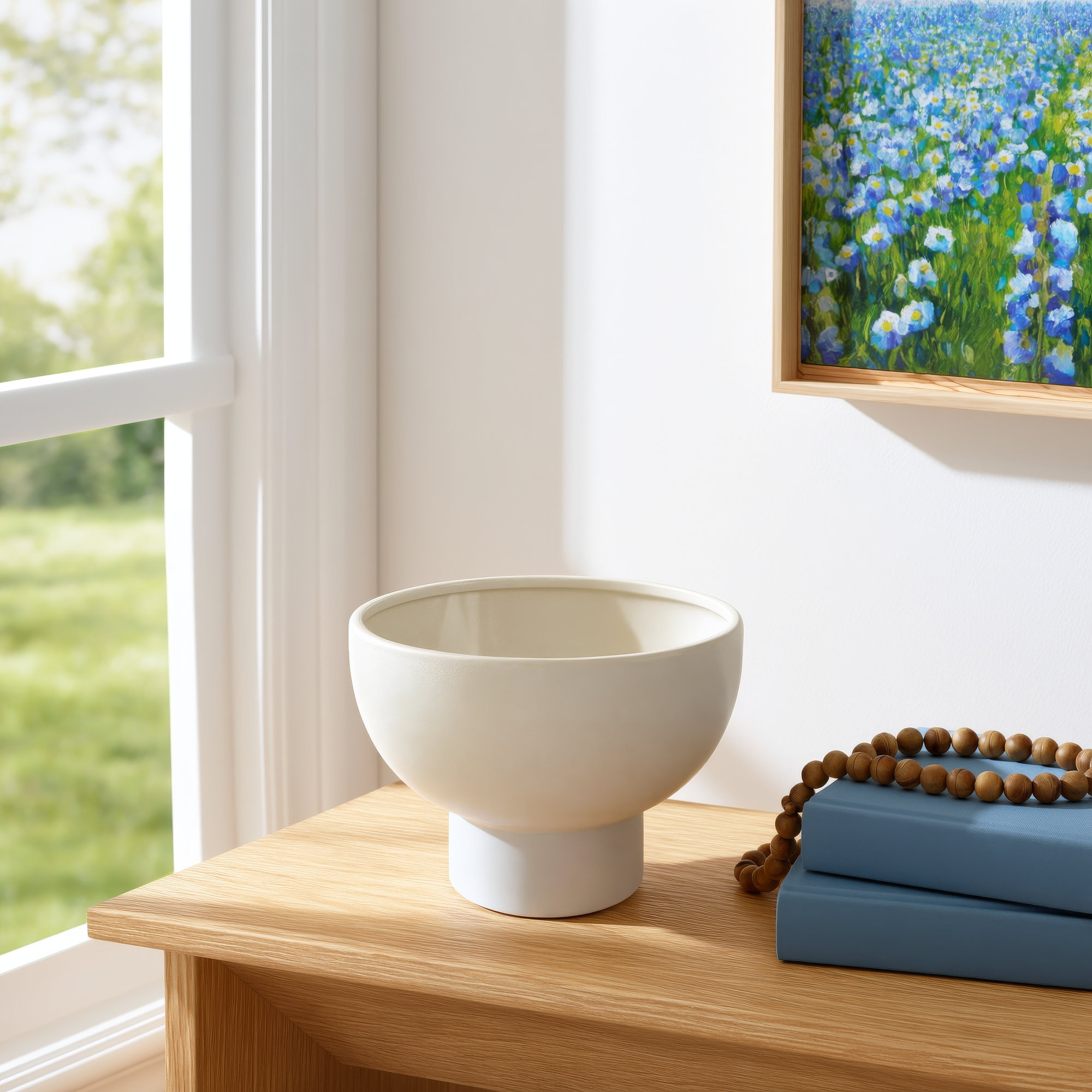 Abie Handmade Ceramic Table Vase, 6.25" H x 9.25" W x 9.25" D