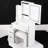 Small Size Left Bedside Vanity, Led Mirror With Touch Control & 3 Color Lights, Adjustable Brightness, Cushioned Stool, White , For Areas, American Style Compact Vanity And Stool - Lights Brightness-43300387