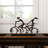 Levan Polystone Bicycling People Bronze Decorative Sculpture with Copper Texturing