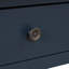 Console en bois de pin massif 48 po, table d'appoint moderne avec 3 tiroirs de rangement et 2 tablettes. Facile à assembler (bleu marine + plateau brun)