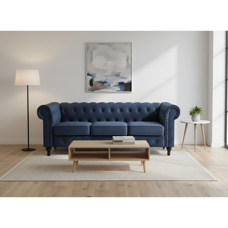 Canapé Chesterfield, Bleu très foncé