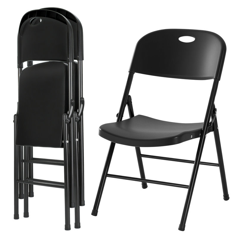 Chaise pliante en plastique robuste, Noir